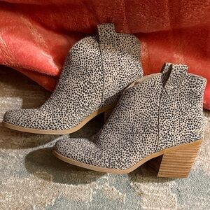 Toms Women's Speckled Ankle Booties - Black and Tan